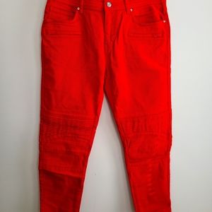 Zara Man Red Cropped Skinny Jean